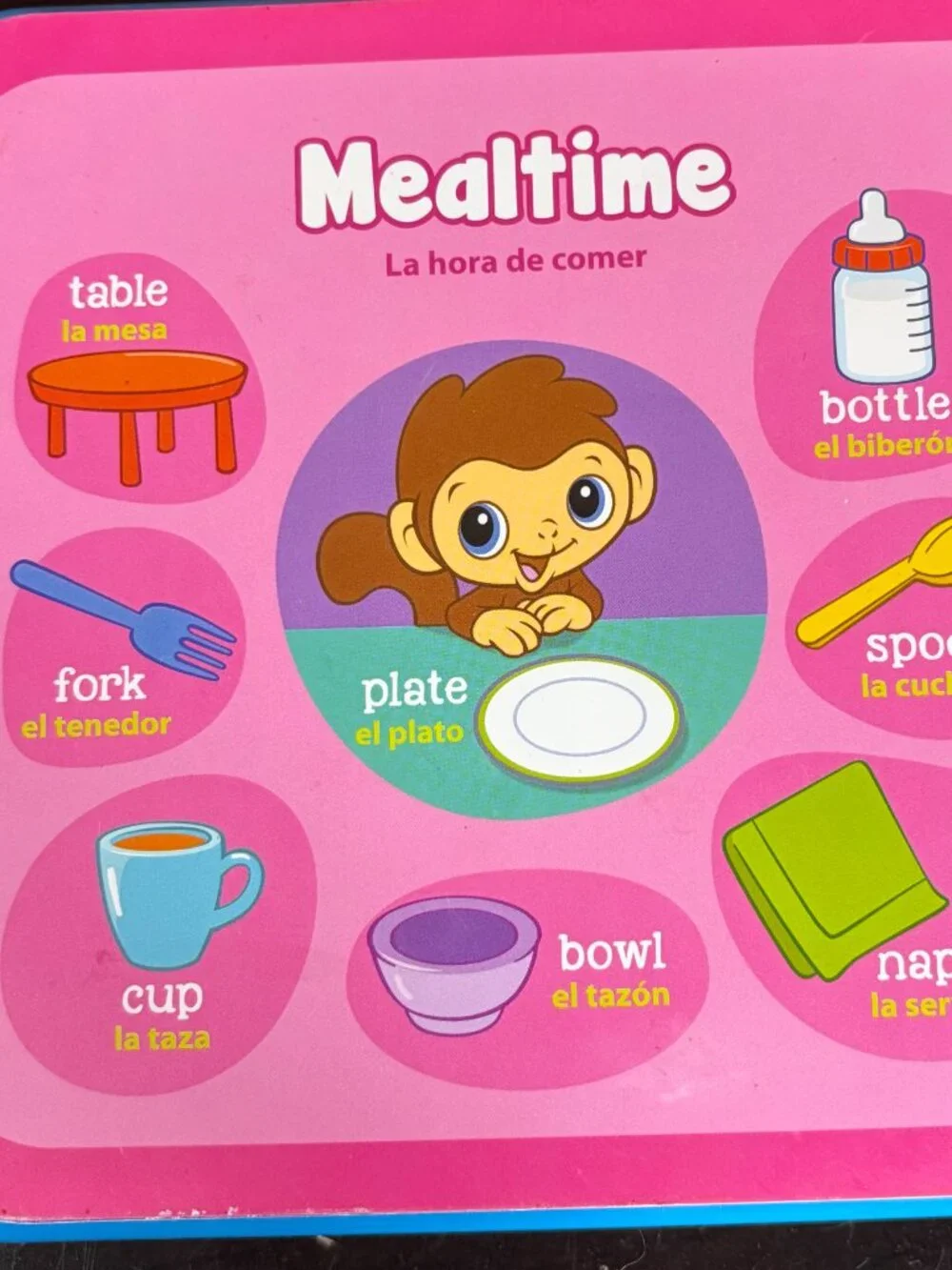 LeapFrog Learning Friends 100 Words Book Educational Bilingual English Spanish